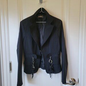Rinascimento Pin Striped Black Blazer